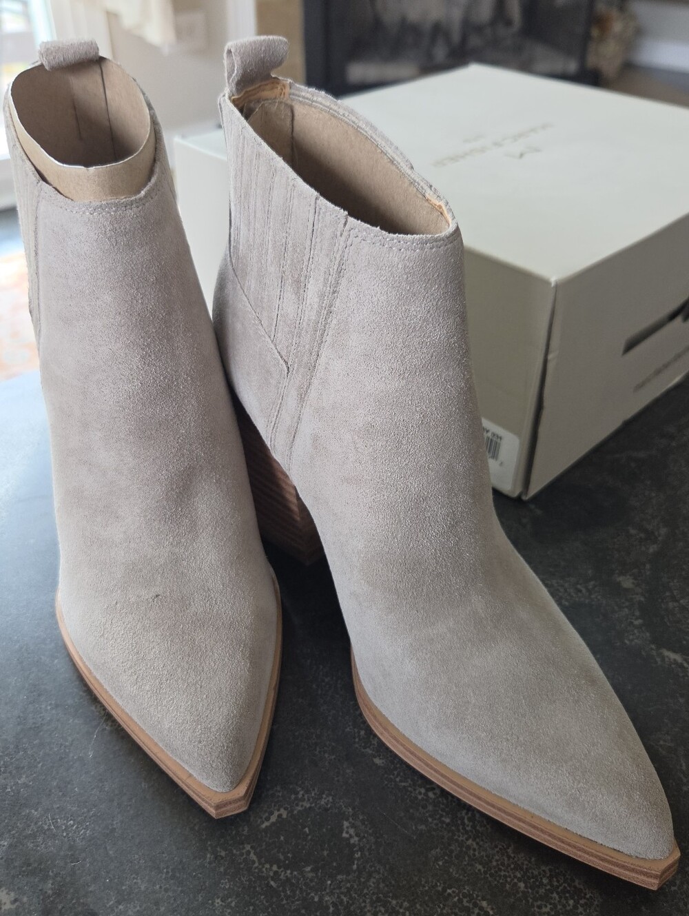 Marc Fisher - 6 - Orlanda Med. Gray Suede Booties - NEW IN BOX